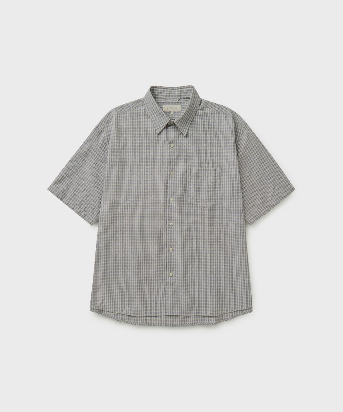 유니온블루(UNION BLUE) SMALL CHECK SUNDAY SHIRT [BLUE GRAY]