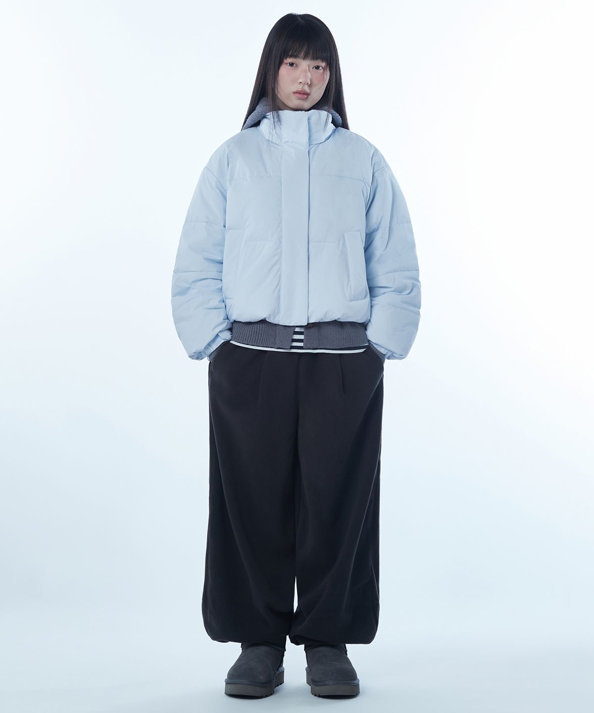 무신사 스탠다드 우먼(MUSINSA STANDARD WOMAN) 우먼즈 데일리 푸퍼 숏 패딩 재킷 [파스텔 블루]