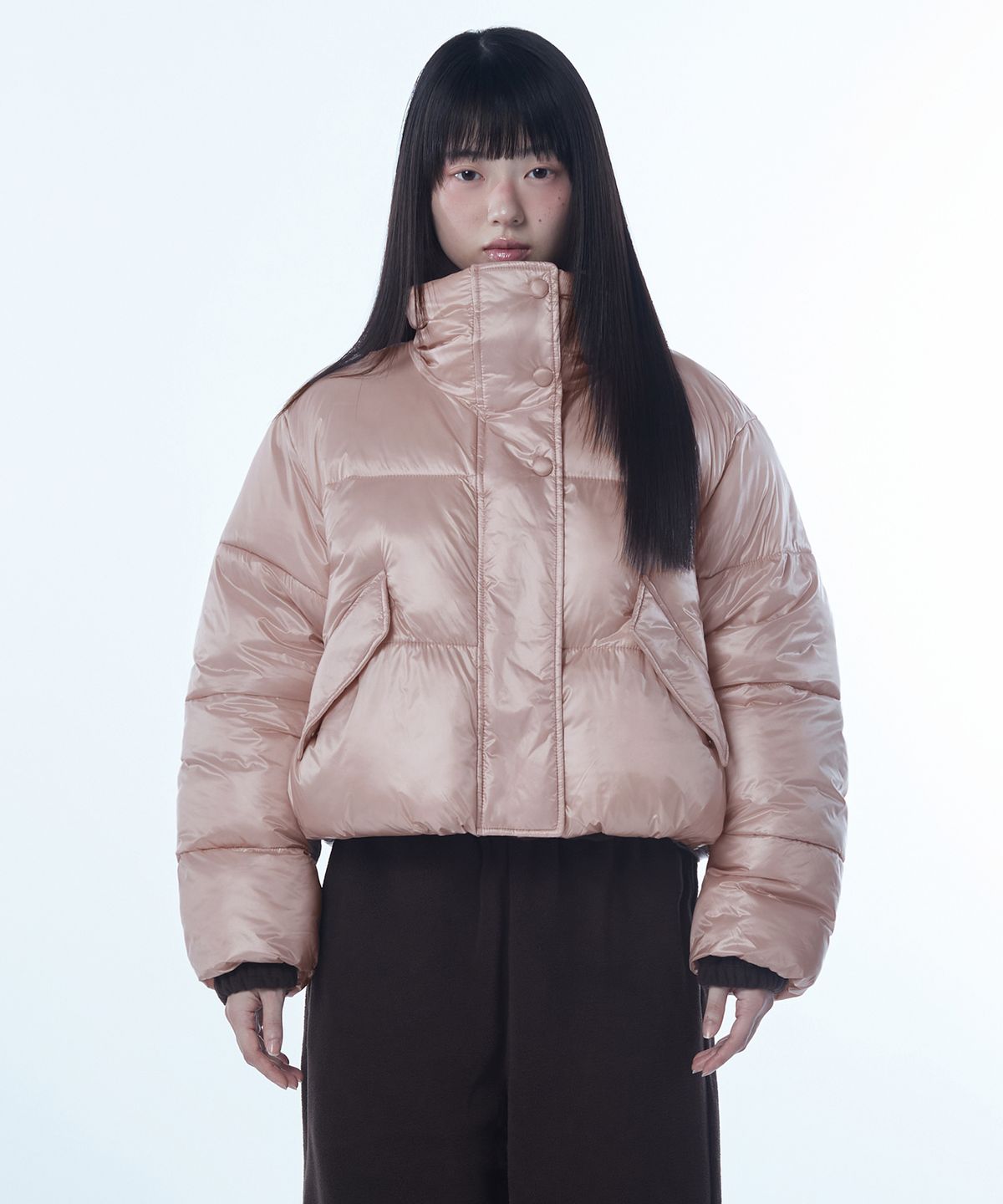 무신사 스탠다드 우먼(MUSINSA STANDARD WOMAN) 우먼즈 데일리 푸퍼 글로시 숏 패딩 재킷 [핑크]
