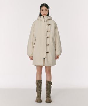 우먼즈 후디드 더플 패딩 파카 [라이트 베이지]