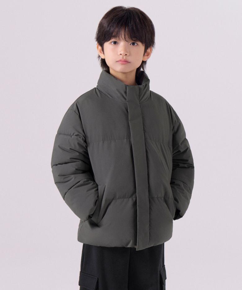 데일리 푸퍼 숏 패딩 재킷 [딤 그레이]