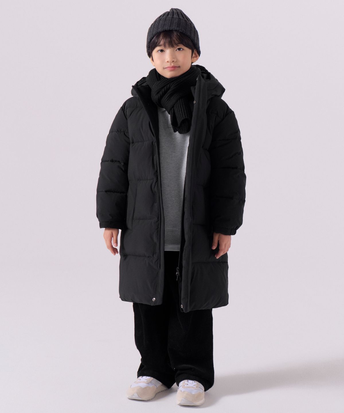 무신사 스탠다드 키즈(MUSINSA STANDARD KIDS) 데일리 푸퍼 롱 패딩 파카 [블랙]