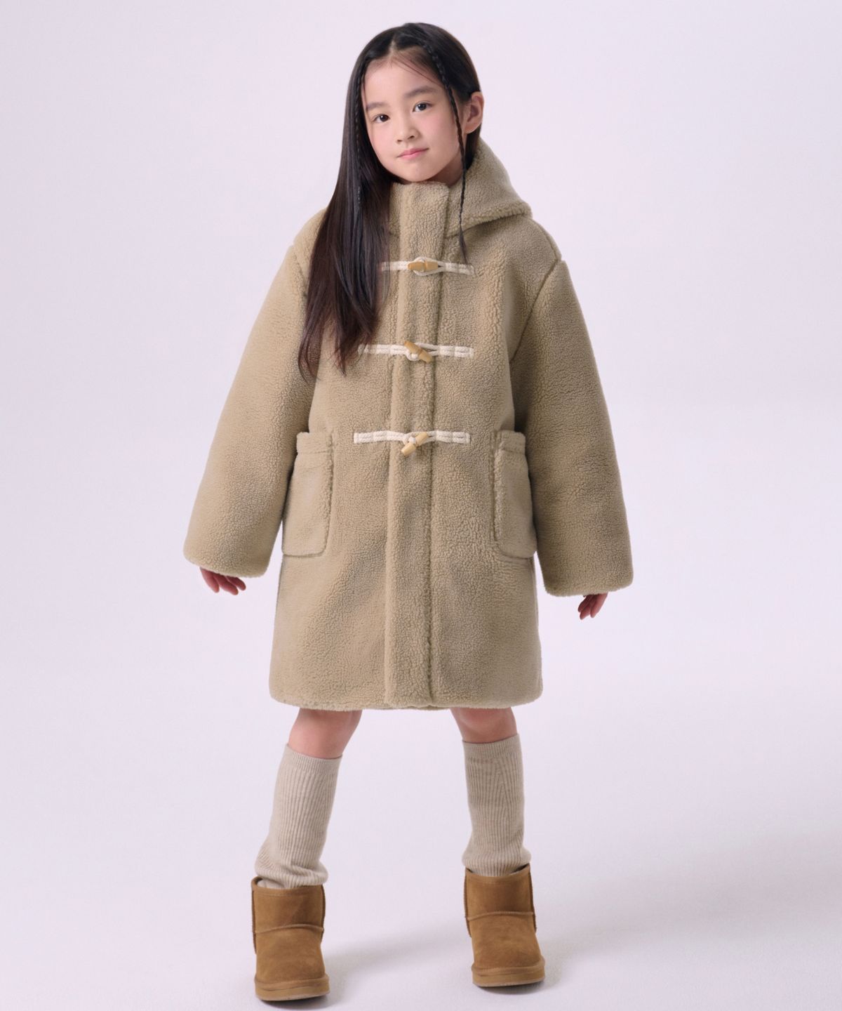무신사 스탠다드 키즈(MUSINSA STANDARD KIDS) 플리스 더플 패딩 파카 [베이지]