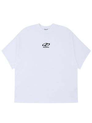 더블 루프 로고 오버핏 반팔 티셔츠 [화이트]