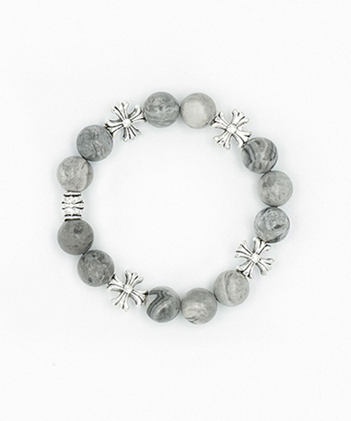 랜덤오프(RANDOMOFF) [Unisex] Chrome X-Gray Gemstone Bracelet