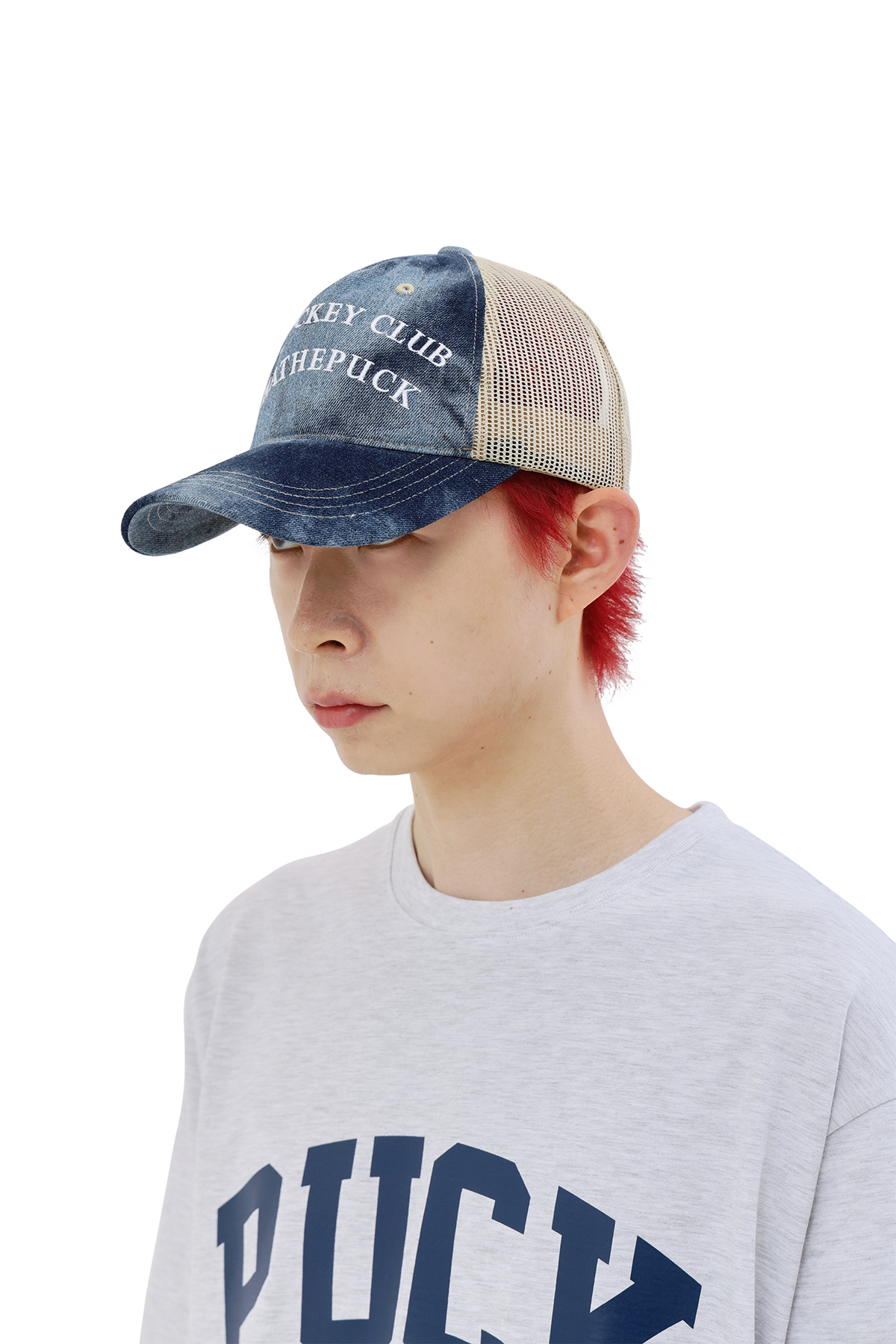왓더퍽(WHATHEPUCK) WTP 하키 클럽 데님 딮 메쉬볼캡