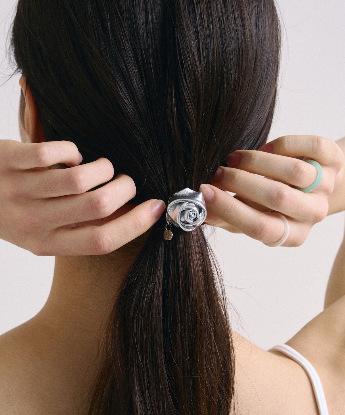 하스(HAS) HSU016 Mini leather rose hair tie
