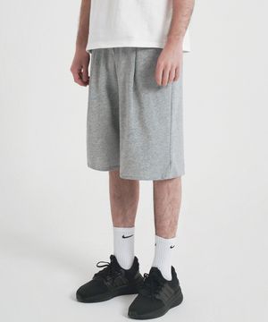 [2PACK]와이드 원턱 트레이닝 숏팬츠