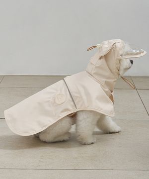 강아지 판초 레인코트 아이보리