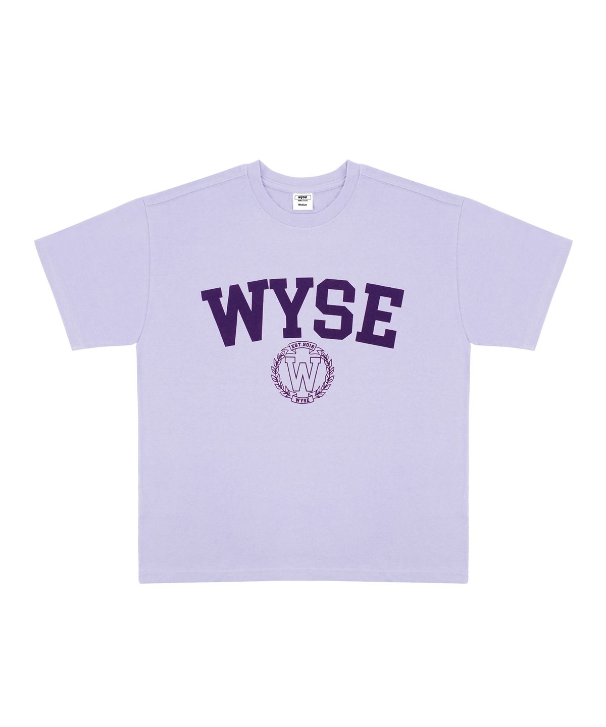 와이즈(WYSE) 컬리지 엠블렘 티셔츠 (라이트퍼플)