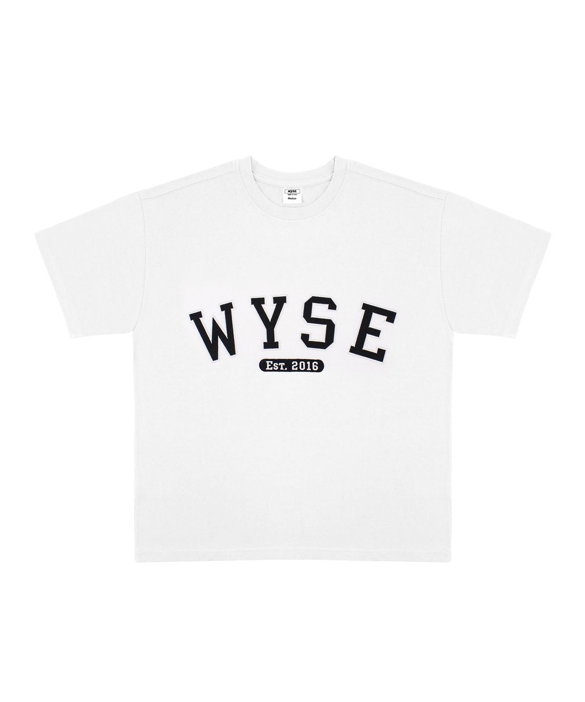 와이즈(WYSE) 베이직 컬리지로고 티셔츠 (화이트)