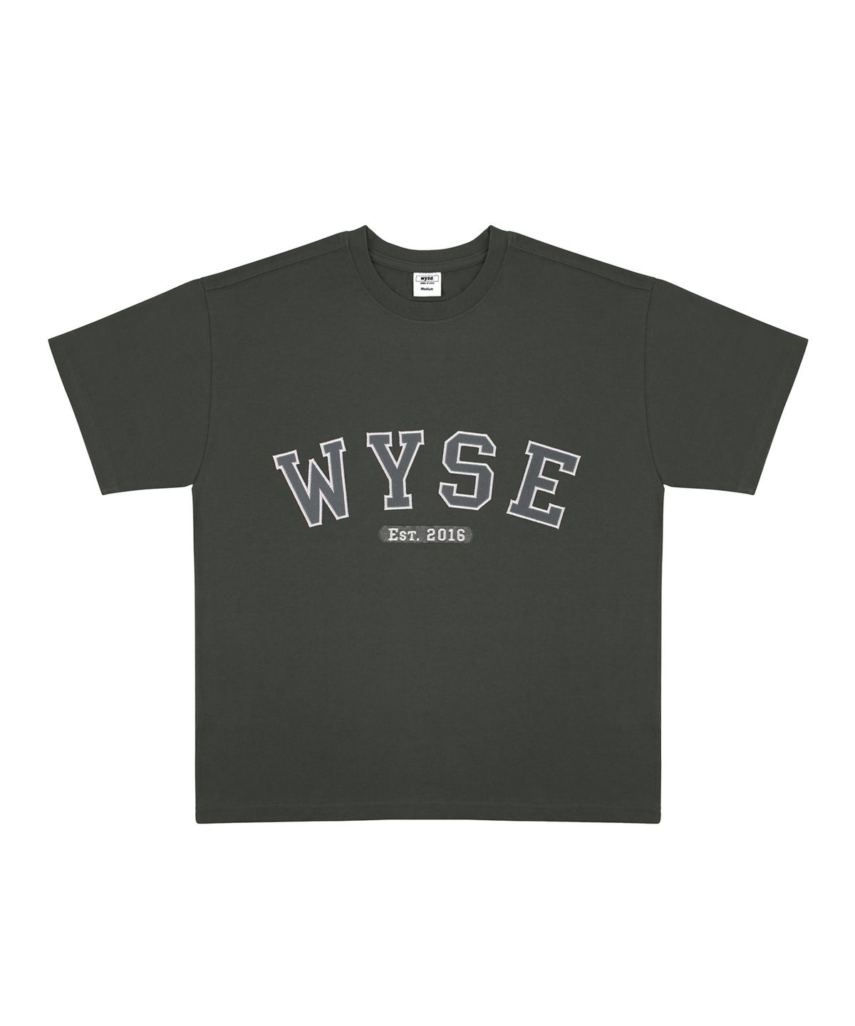 와이즈(WYSE) 베이직 컬리지로고 티셔츠 (챠콜)