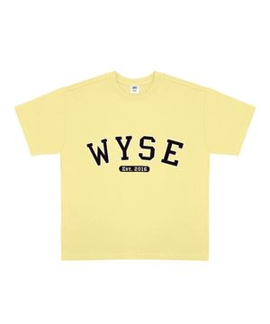 베이직 컬리지로고 티셔츠 (라이트 옐로우)