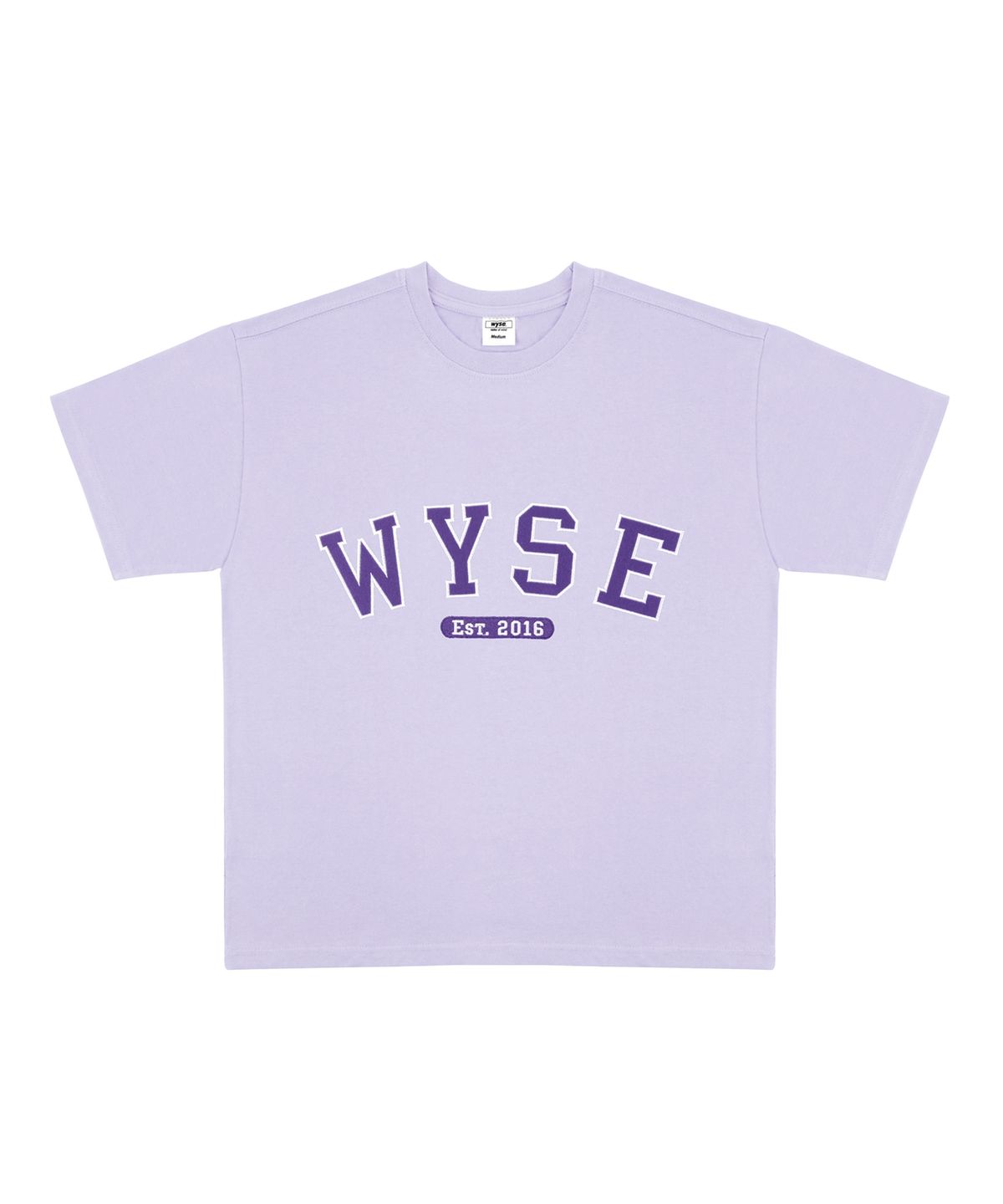와이즈(WYSE) 베이직 컬리지로고 티셔츠 (라이트 퍼플)