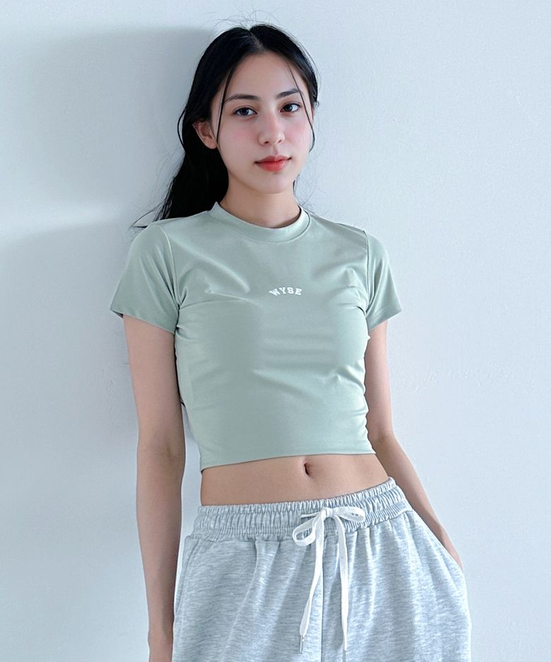 쿨링 뉴 로고 크롭 반팔티 (올리브)