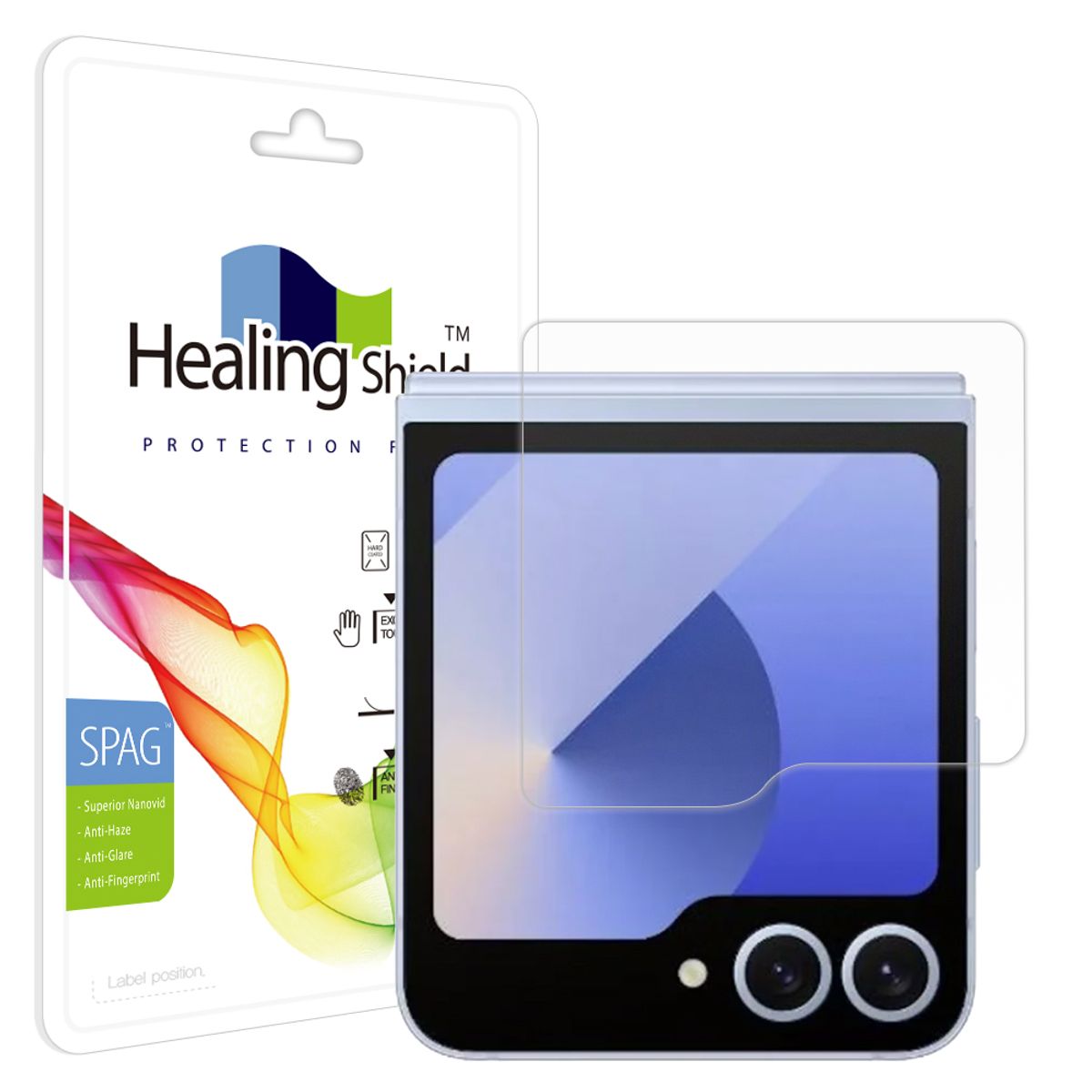 힐링쉴드(HEALINGSHIELD) 갤럭시 Z플립6 슈페리어 저반사 케이스형 외부액정 보호필름 2매