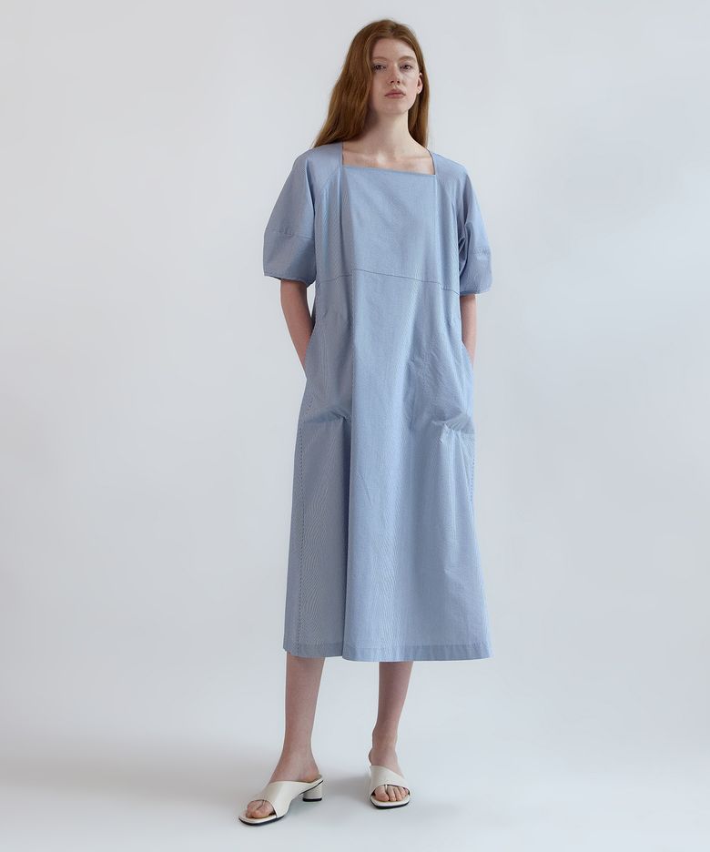 Stripe Balloon Dress_Blue