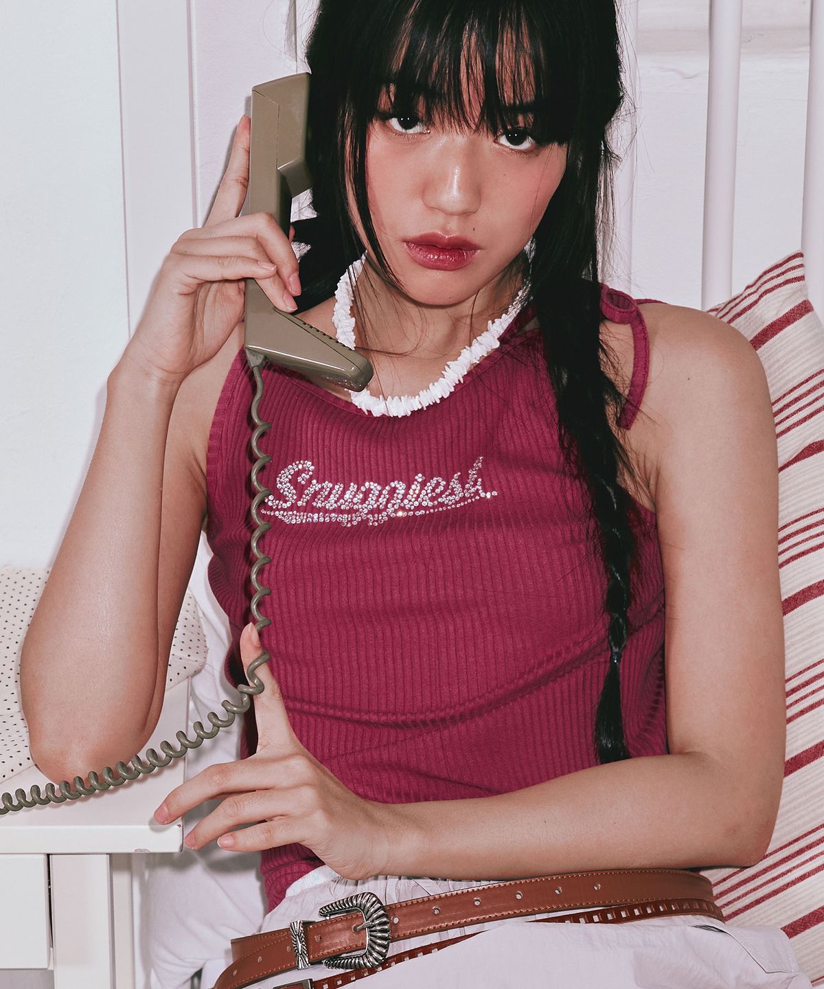 스너기스트(SNUGGIEST) 글리터 리본 슬리브리스 [베리핑크]