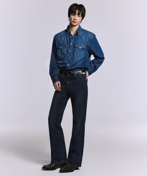 플레어 데님 팬츠 [다크 블루]