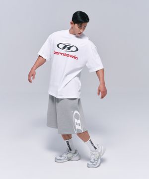 SIDE B LOGO HALF PANTS [MELANGE GREY]