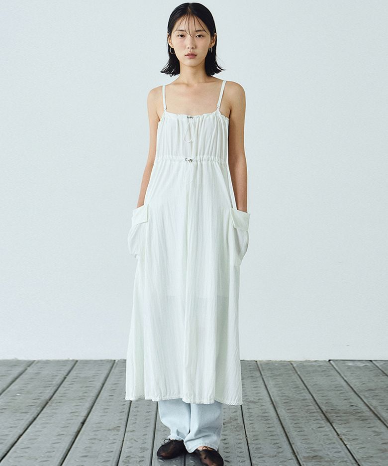 STRING CARGO DETAIL DRESS_IVORY
