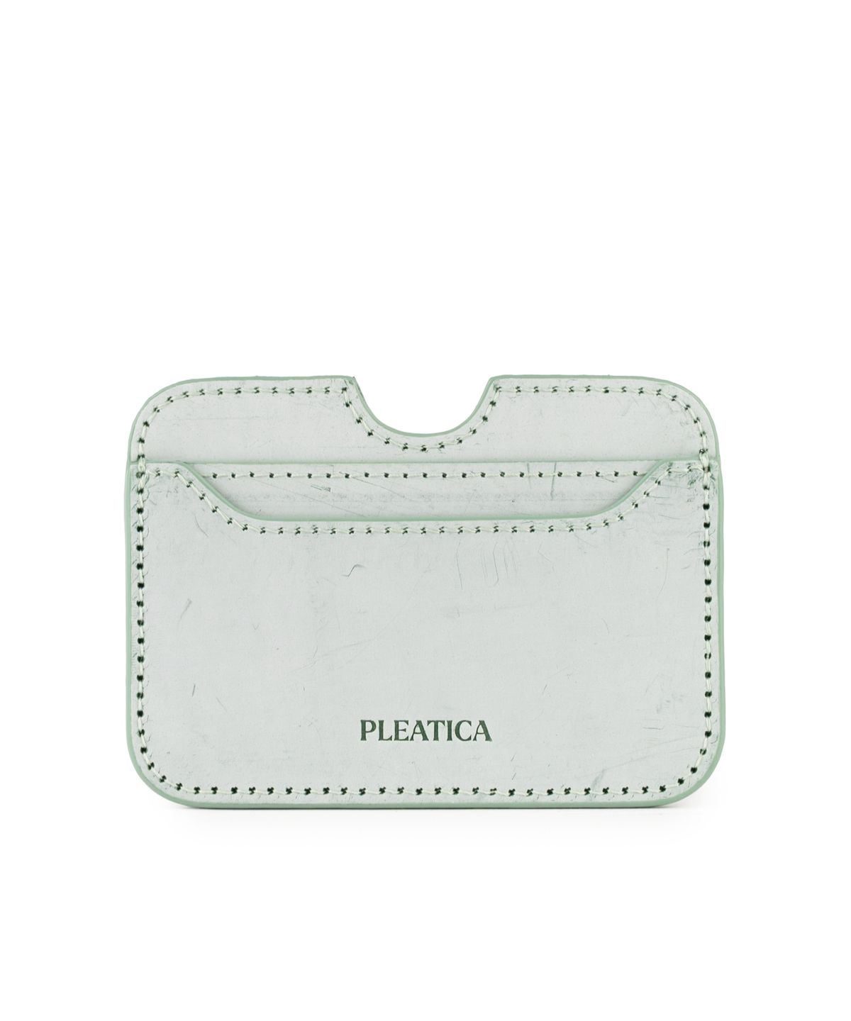 플리티카(PLEATICA) 애코닉 월렛 화이트 그린/ 이태리 베지터블가죽