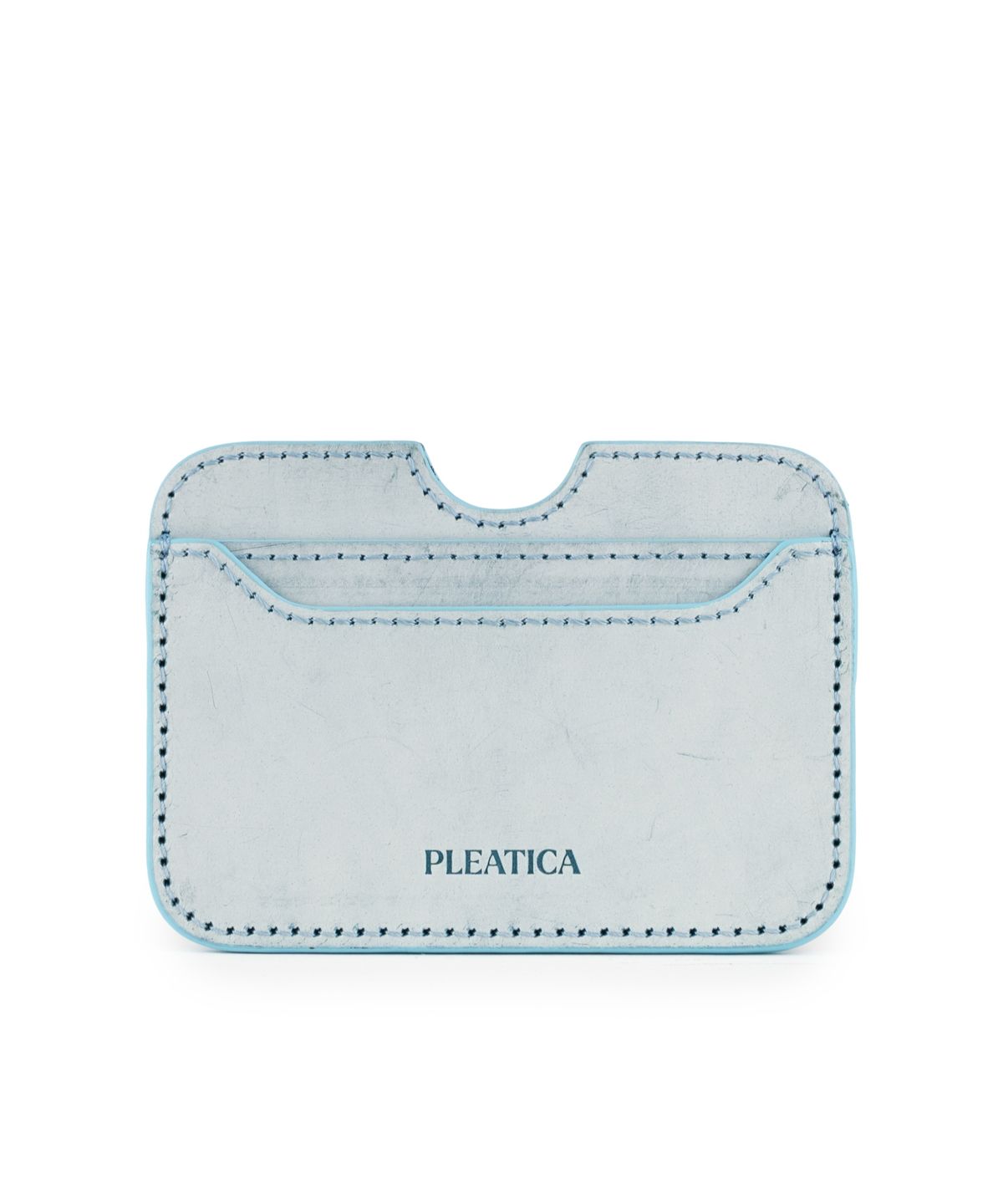 플리티카(PLEATICA) 애코닉 월렛 화이트 블루/ 이태리 베지터블가죽