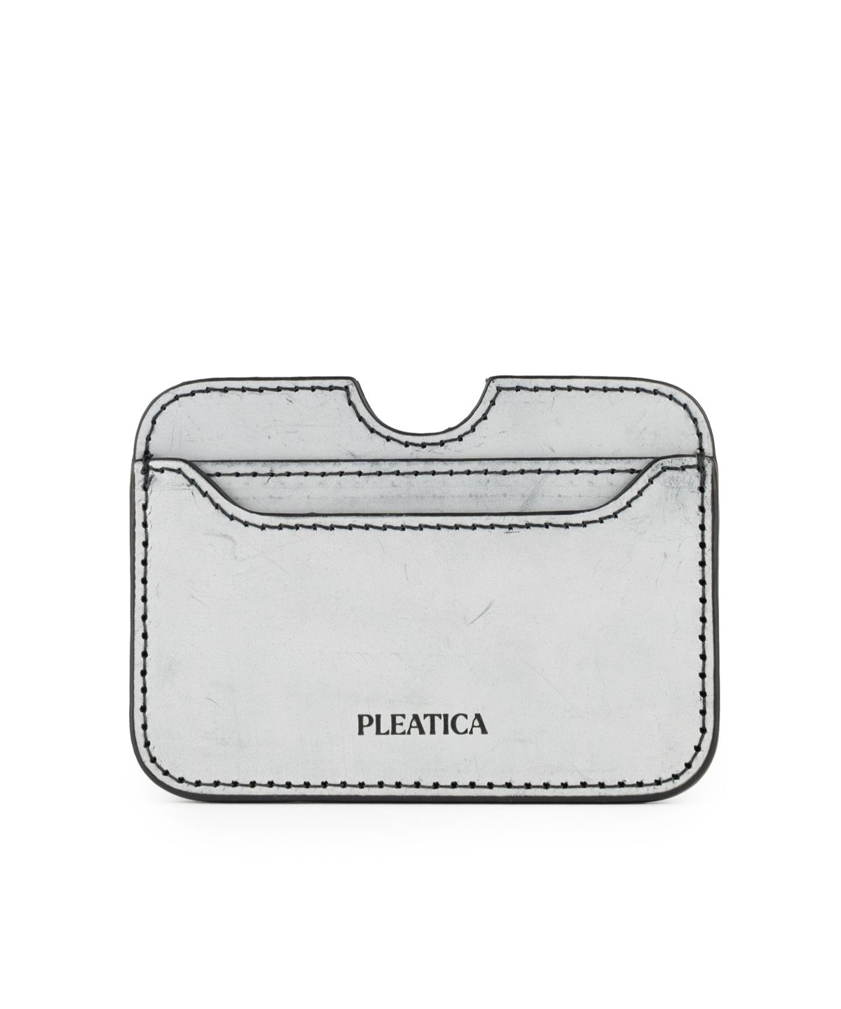 플리티카(PLEATICA) 애코닉 월렛 화이트 블랙/ 이태리 베지터블가죽