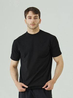 스판 머슬핏 반팔티[블랙]