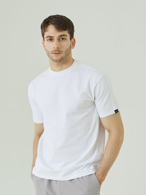 스판 머슬핏 반팔티[화이트]