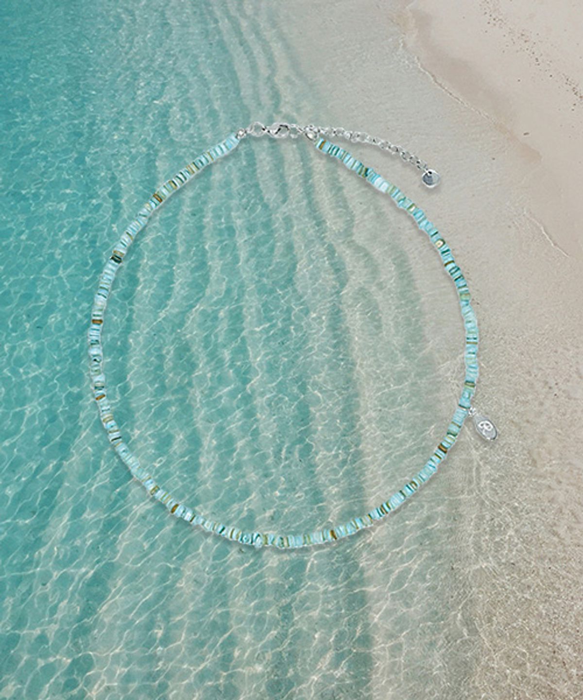 랜덤오프(RANDOMOFF) Marine Wave Necklace [ocean blue]