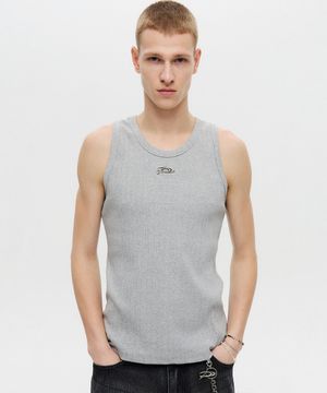 메탈 로고 슬리브리스 그레이