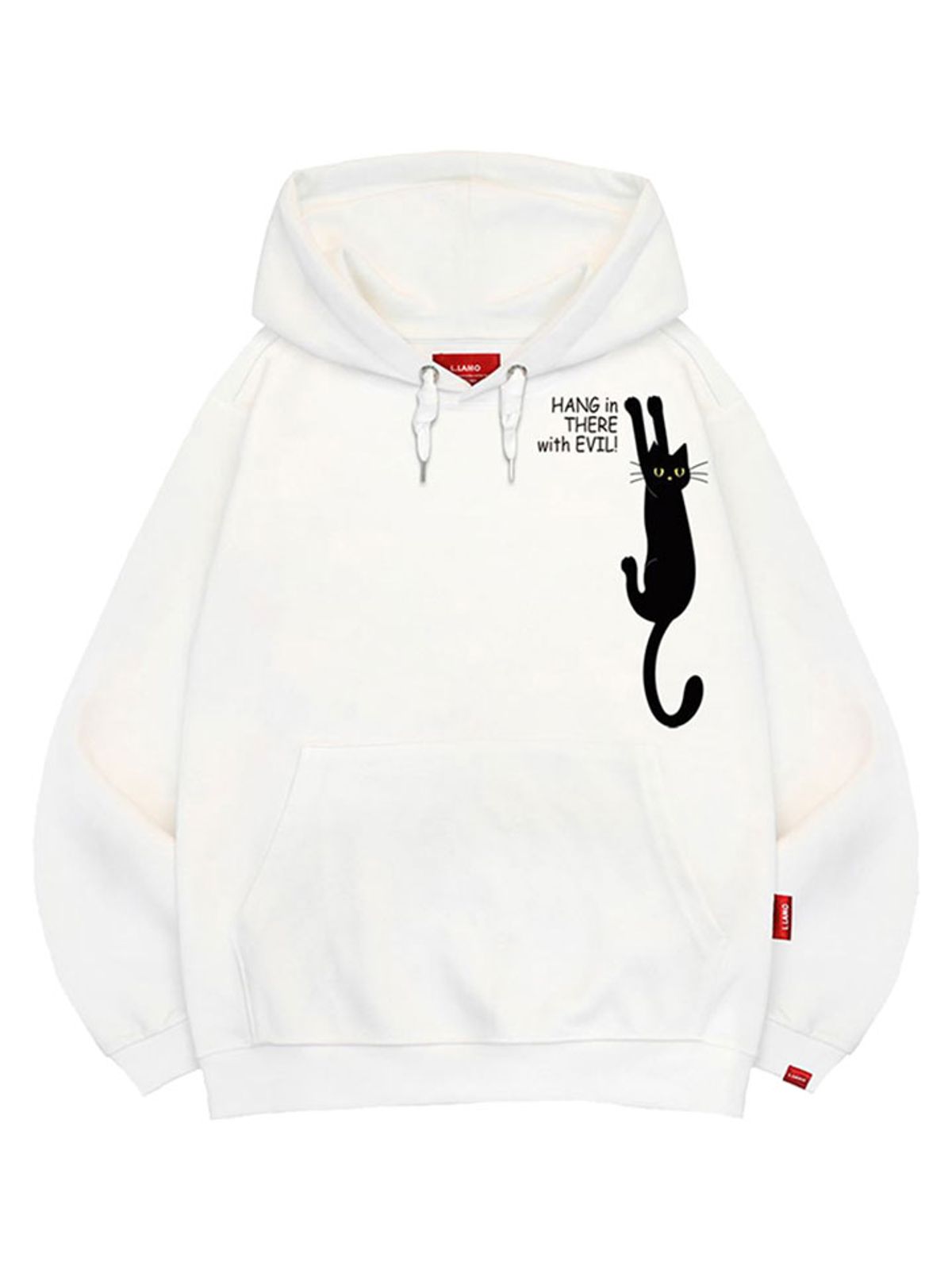엘라모(LLAMO) 검은고양이 후드티 남녀공용 빅사이즈 M~4XL
