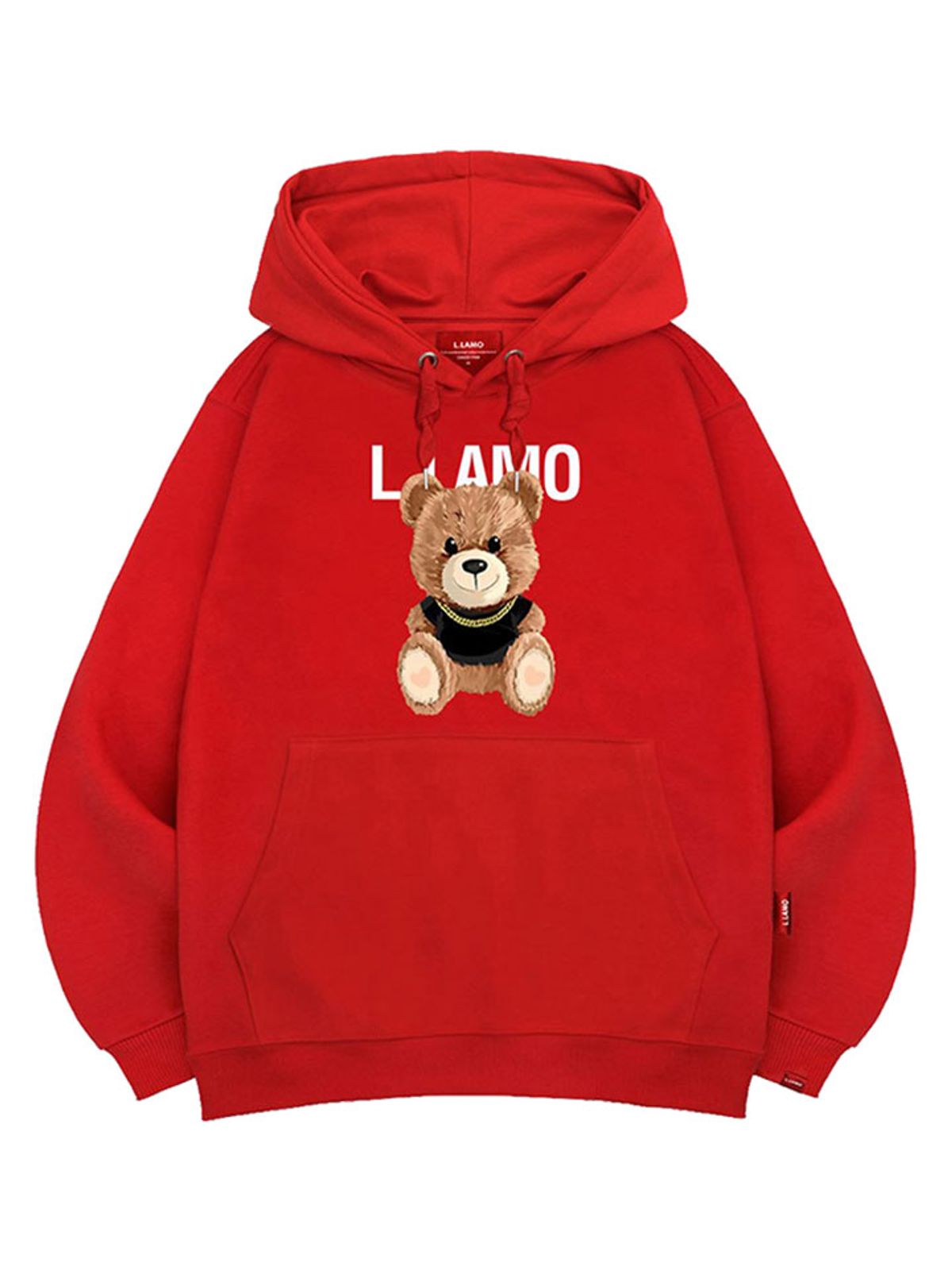 엘라모(LLAMO) 스마일곰돌 후드티 남녀공용 빅사이즈 M~4XL