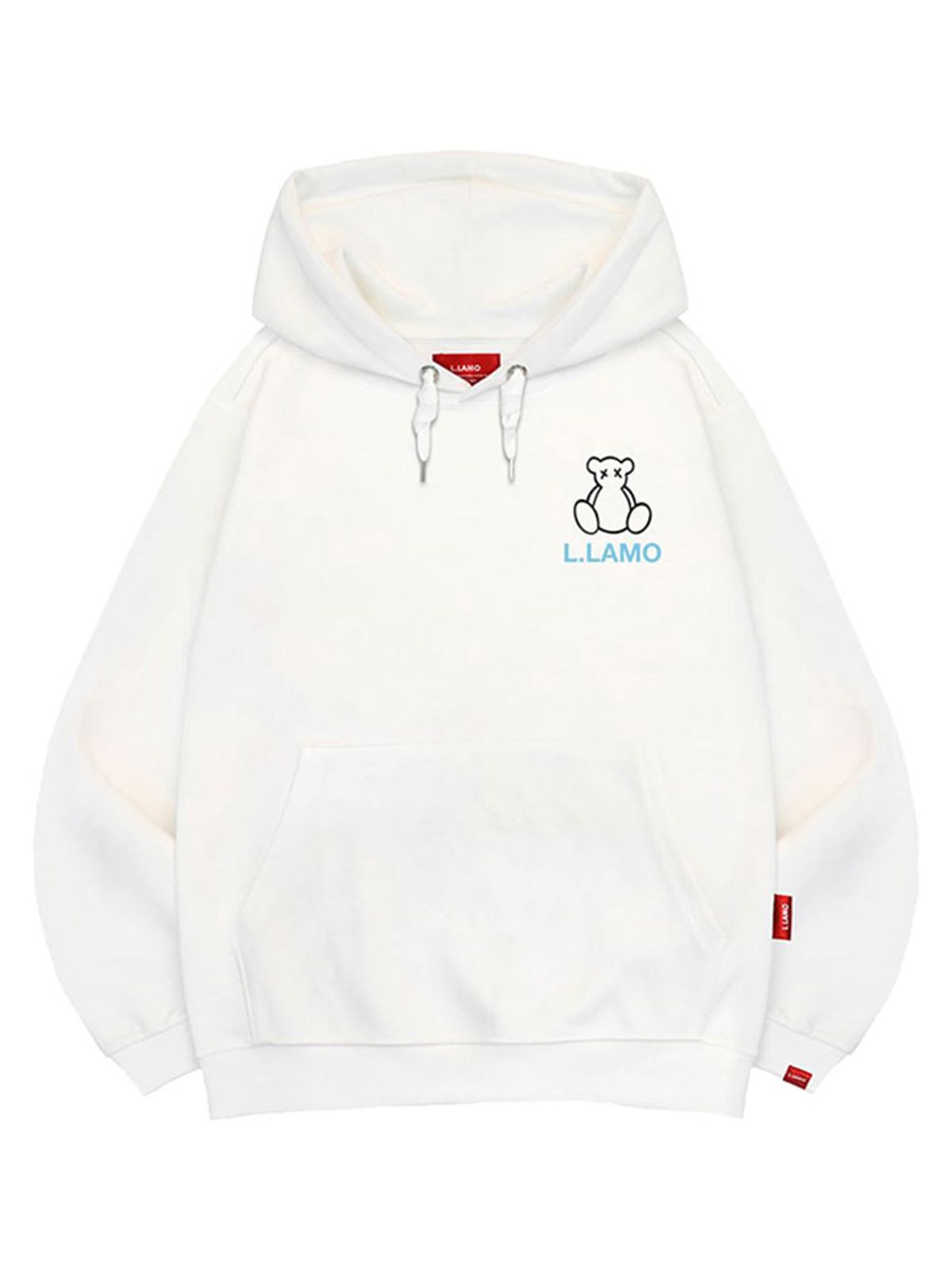 엘라모(LLAMO) 라인베어 후드티 남녀공용 빅사이즈 M~4XL