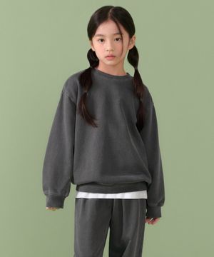 피그먼트 오버사이즈 스웨트셔츠 [차콜 그레이]