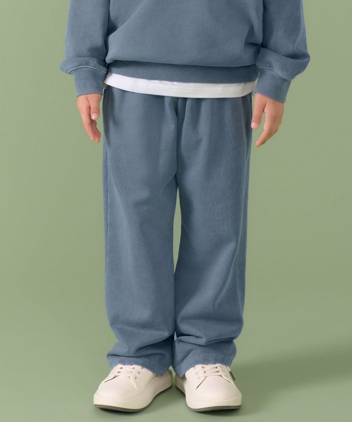 무신사 스탠다드 키즈(MUSINSA STANDARD KIDS) 피그먼트 라운지 스웨트 팬츠 [더스티 블루]