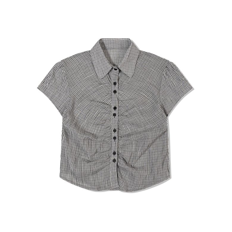 Geek 체크 하프 셔츠 (GRAY)