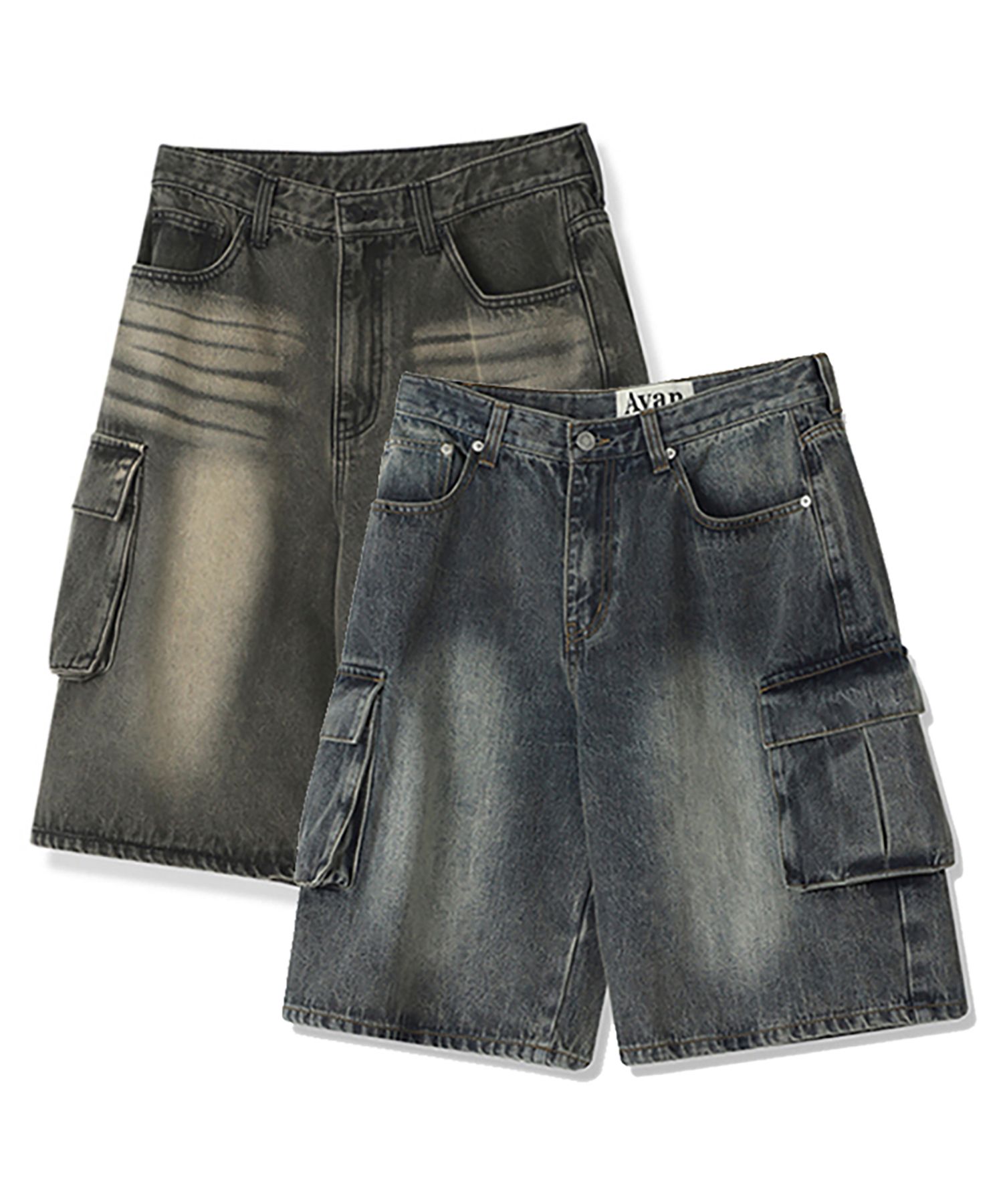 AVANDRESS ■ Wide Cargo Half Denim Pants MUSINSA | AVANDRESS Wide Cargo Half Denim Pants - 4COL