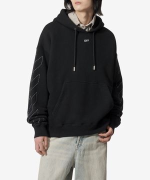 스티치 애로우 스케이트 후드 - 블랙 / OMBB085C99FLE0141001