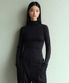 우먼즈 울 텐셀 슬림 터틀 넥 긴소매 티셔츠 [블랙]