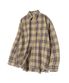 87-STAN079 레트로 오버핏 포켓 긴팔 체크 셔츠 브라운