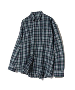 87-STAN089 클래식 빈티지 오버핏 포켓 긴팔 체크 셔츠 그린