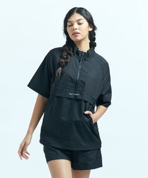 [SET] 에어브리드 바람막이 여성 아노락 반팔 자켓+반바지 쇼츠 블랙