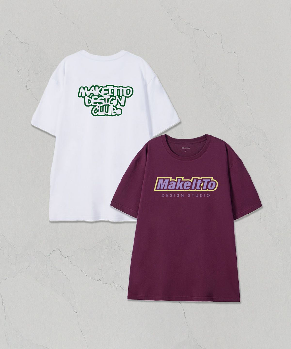 메이킷투(MAKEITTO) [SET]DESIGN CLUB+BORDER LOGO CREW NECK TEE 2종 세트
