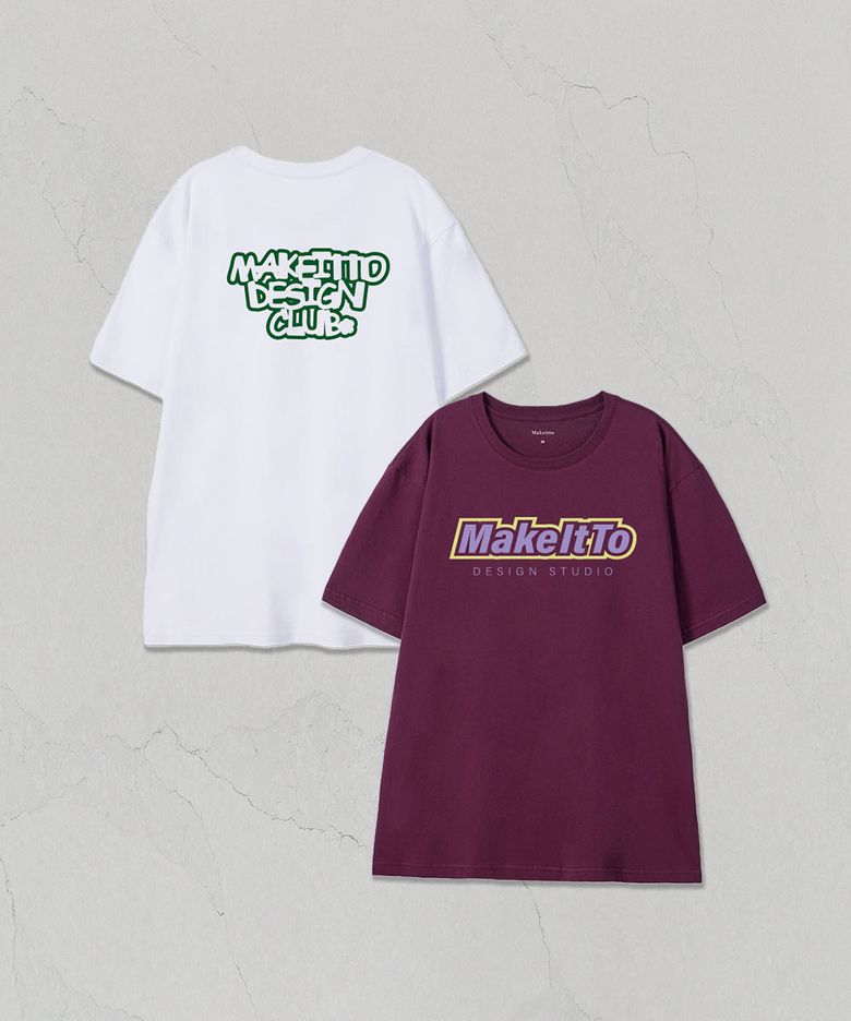 [SET]DESIGN CLUB+BORDER LOGO CREW NECK TEE 2종 세트