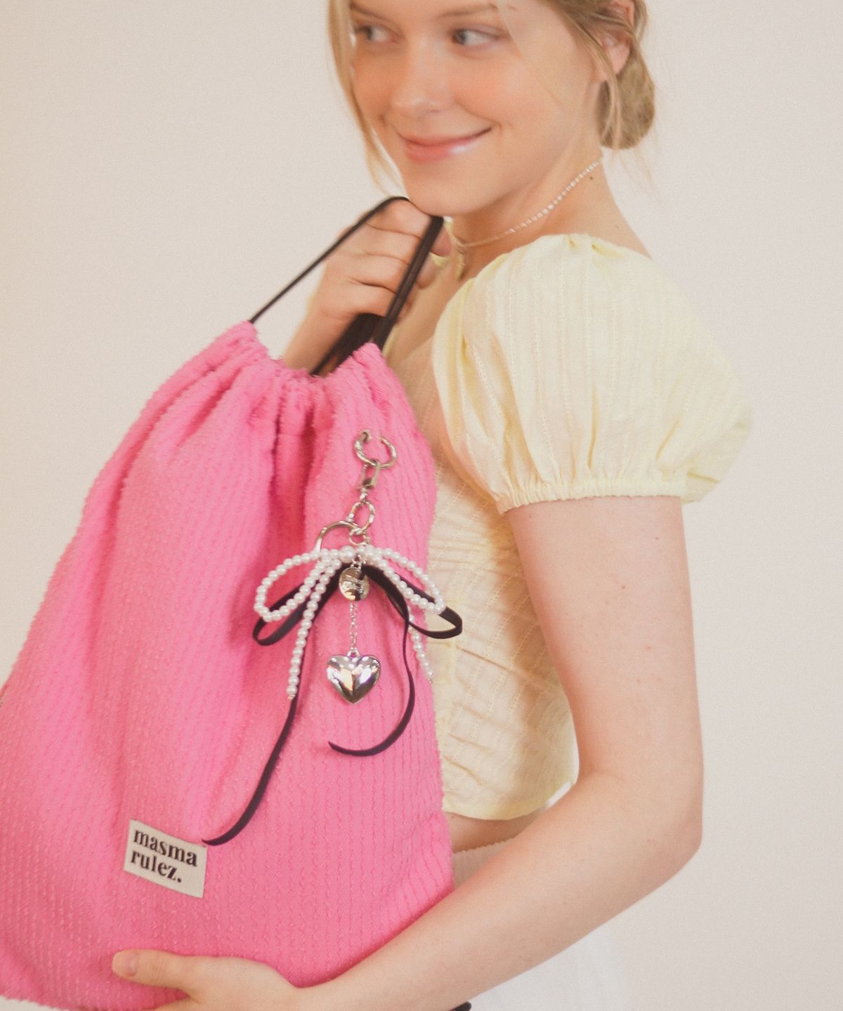 마스마룰즈(MASMARULEZ) Gym sack string bag _Tear pink