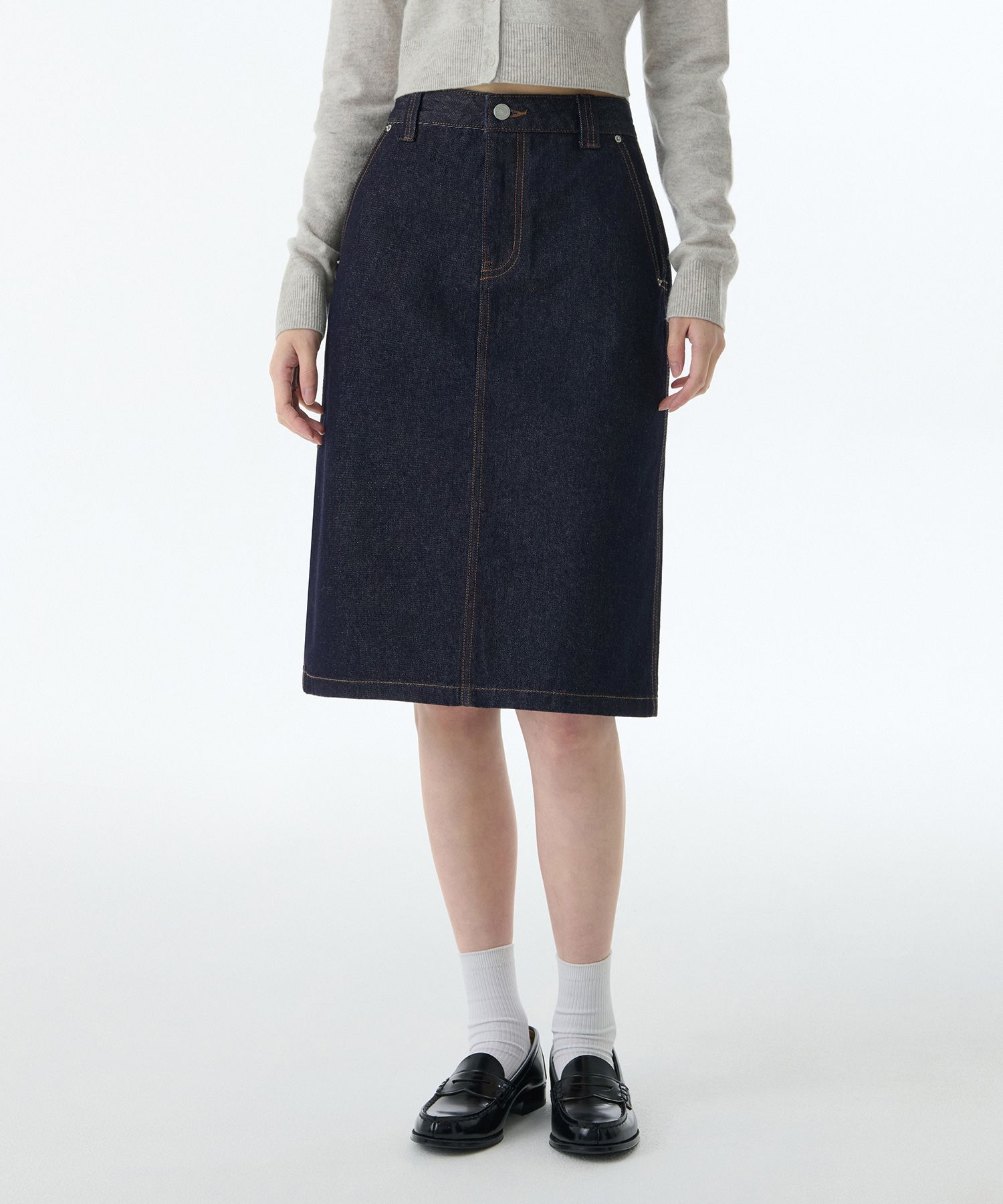 スカート musinsastandardwoman Women's Denim Maxi Skirt Deep Indigo MW MUSINSA | MUSINSA STANDARD WOMAN Women's Denim Maxi Skirt