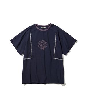 Shell ringer half T-shirts / Navy