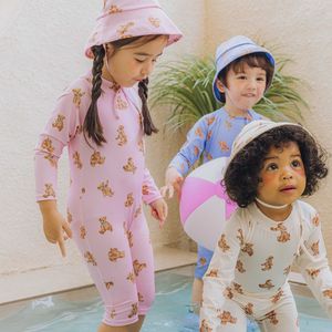 파스텔베어 아동 래쉬가드 수영 모자세트 800514